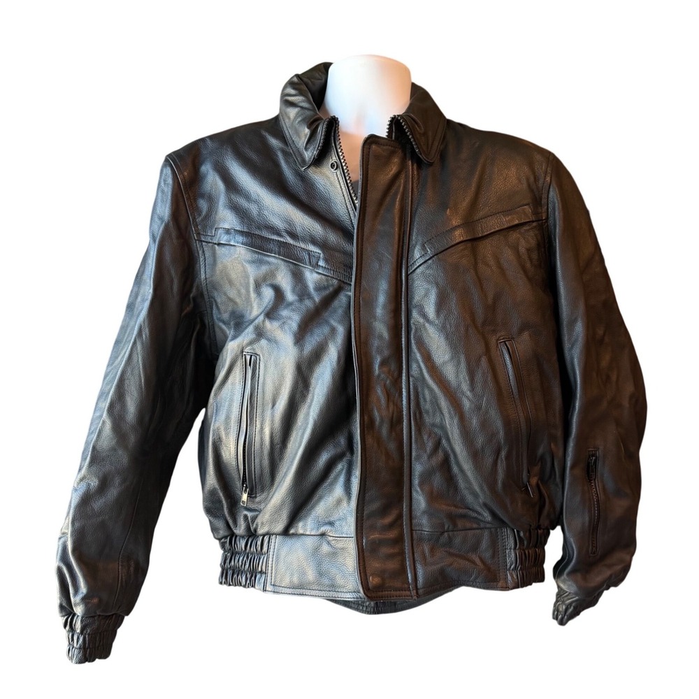 Cortech Tour Master Black Genuine Leather Motorcycle Jacket Mens Size Medium 42